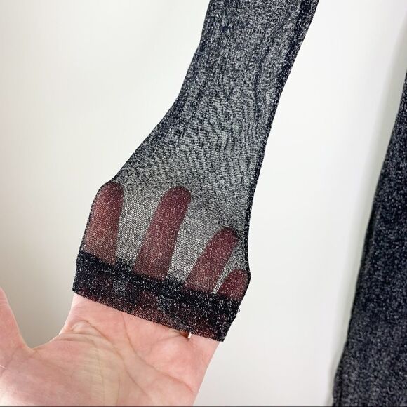 MINKPINK In the Night Black Sheer Sparkle Mesh Midi Dress Over Slip Dress XS NWT - Picture 8 of 16